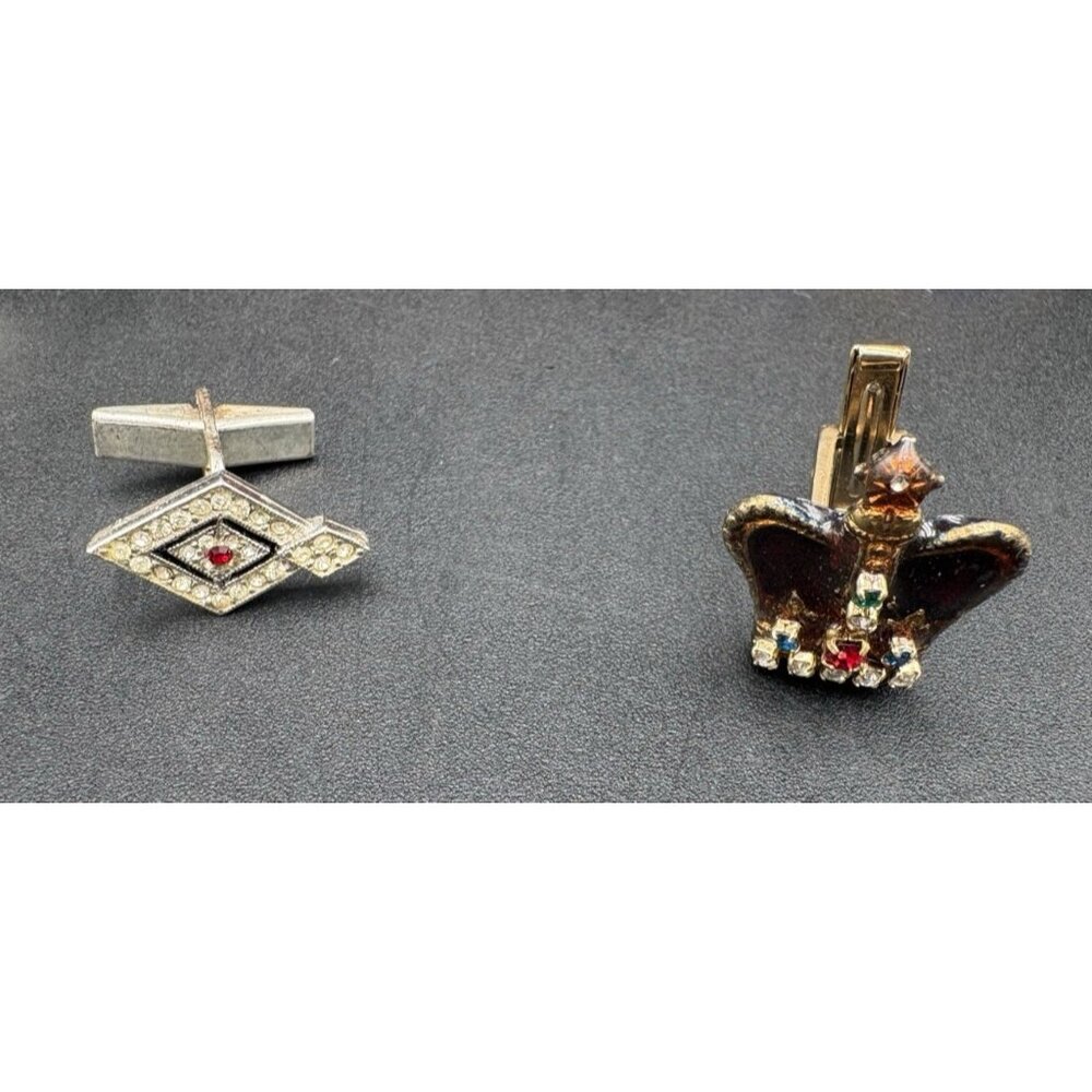Lot 8+ Cufflinks Men's Multicolor Silver Gold Tone Assortment Brands - Picture 10 of 11